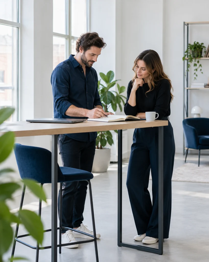 Agency founder and consultant agreeing the boundaries of a website review (AI-generated concept)