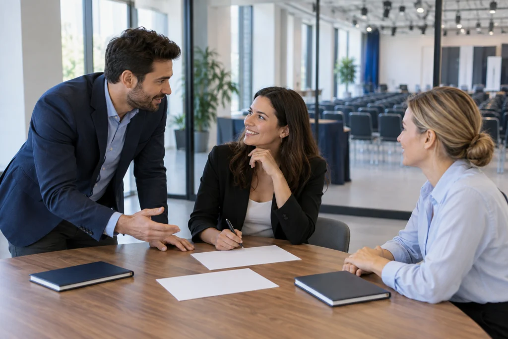 Website team reviewing options