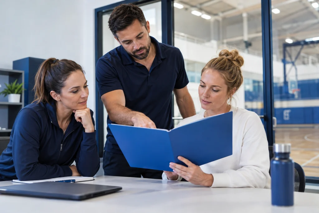 Website team reviewing options